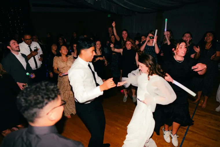 Guests on a wedding dancefloor
