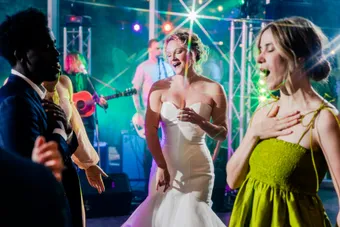 Couple close together at the last dance